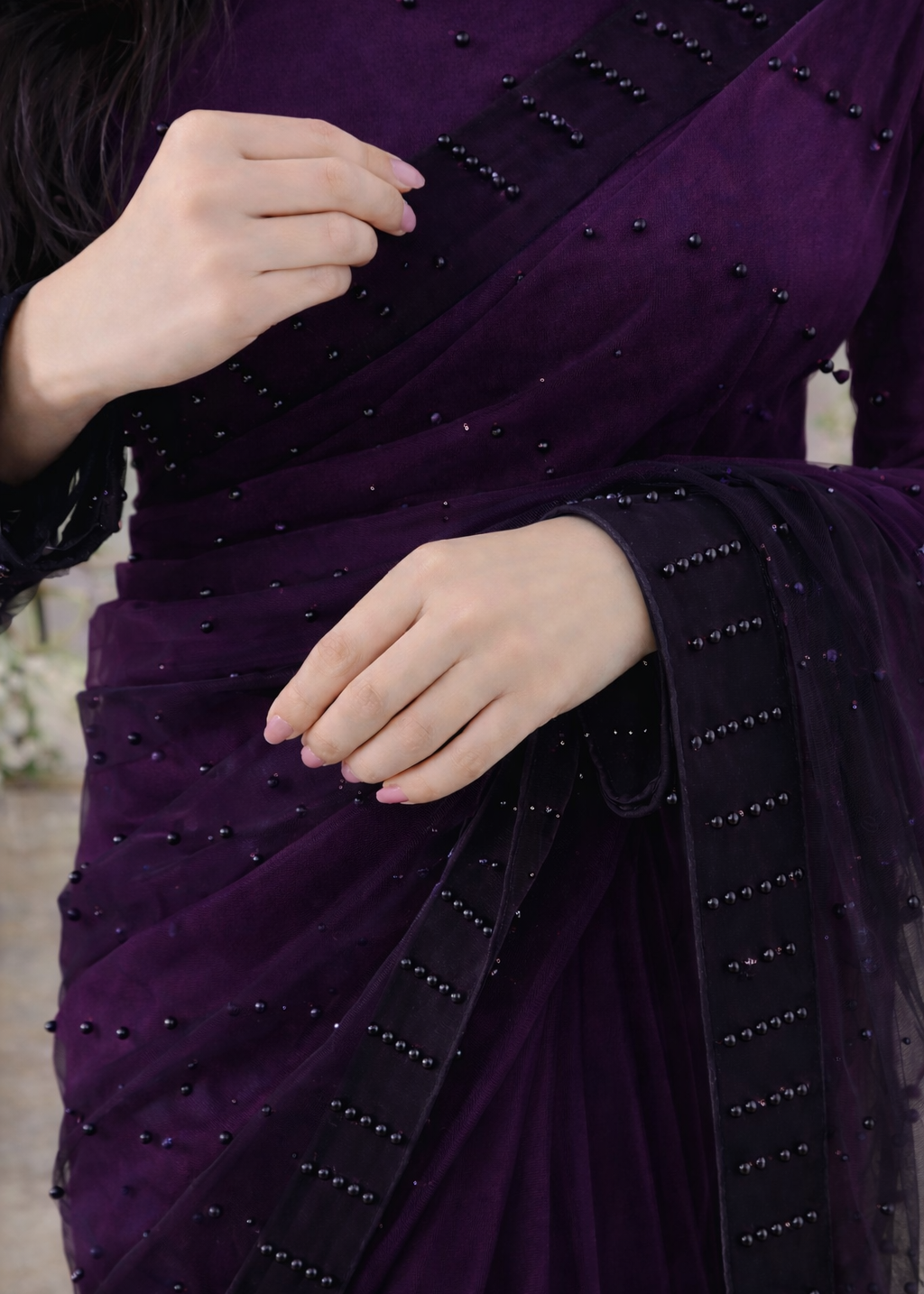 Velvet Shadow Saree