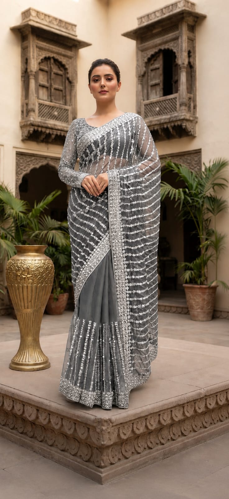 pearl shine saree