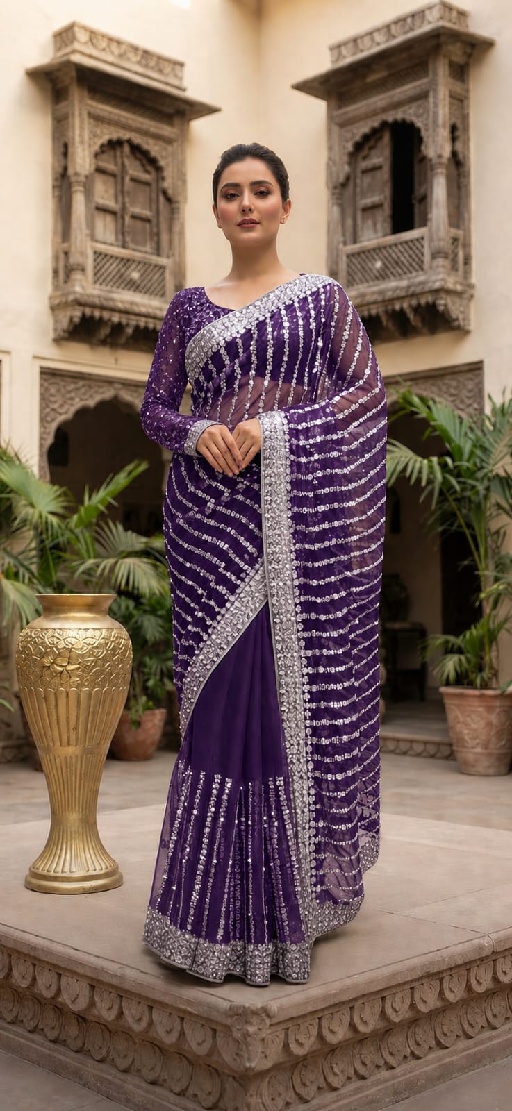 pearl shine saree