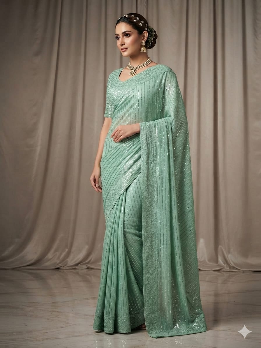 Royal Lava Silk Stone Border Saree