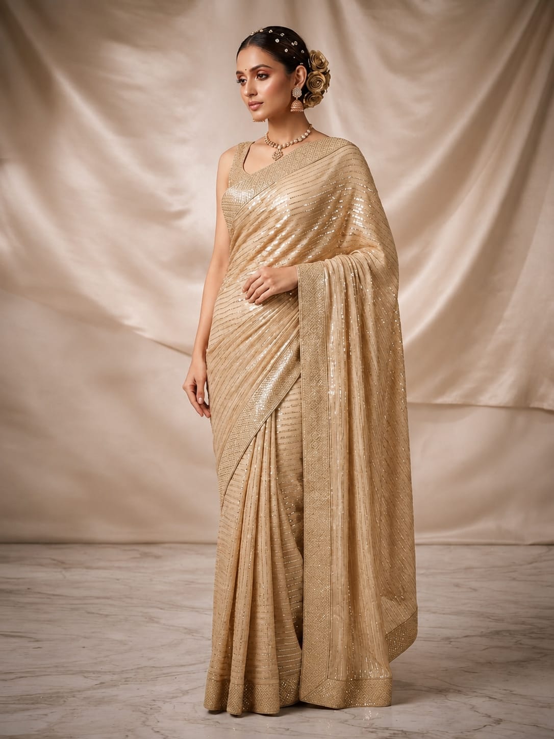 Royal Lava Silk Stone Border Saree