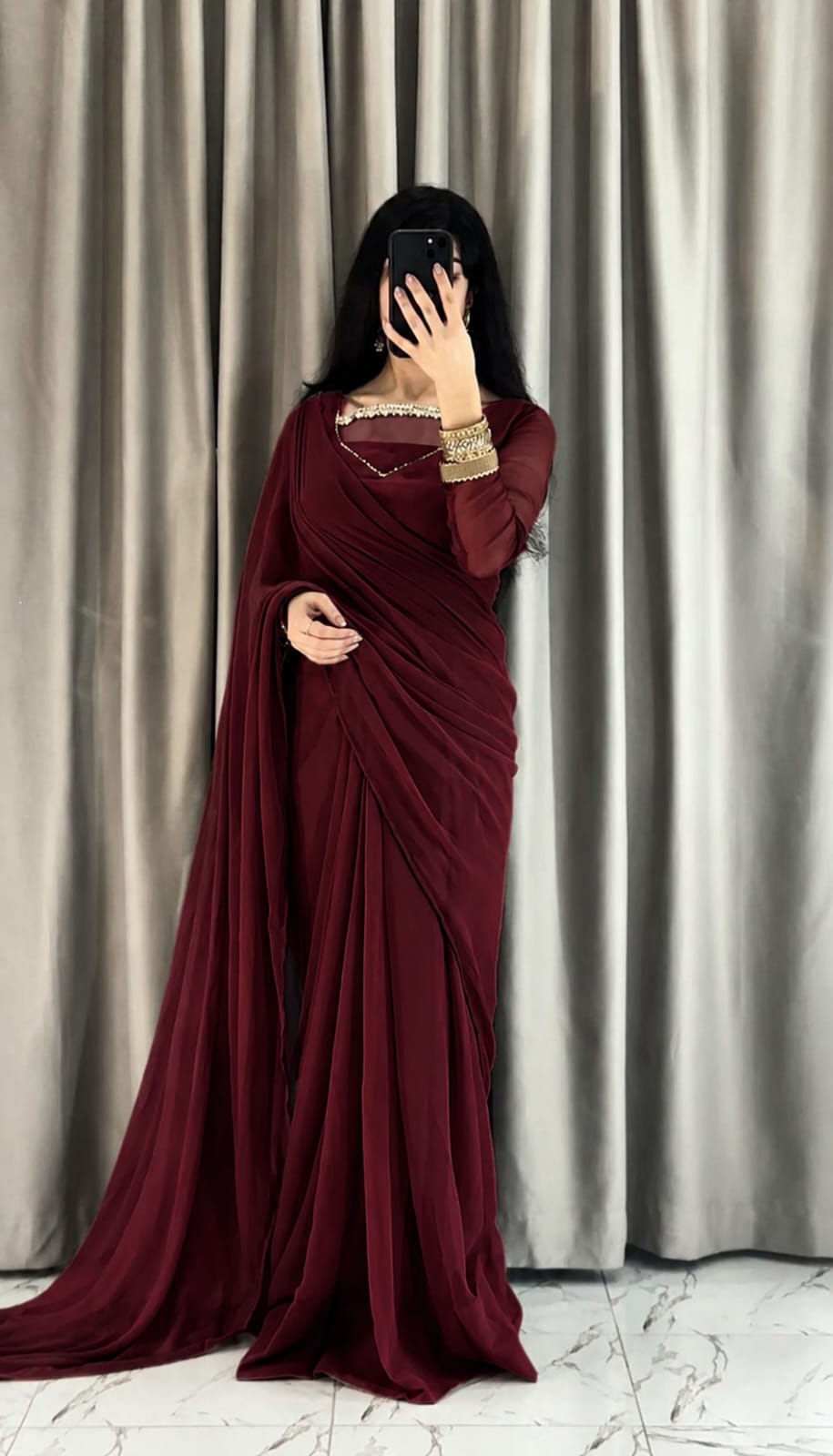 Zebaish chiffon saree