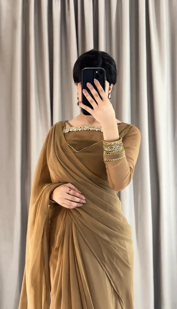 Zebaish chiffon saree