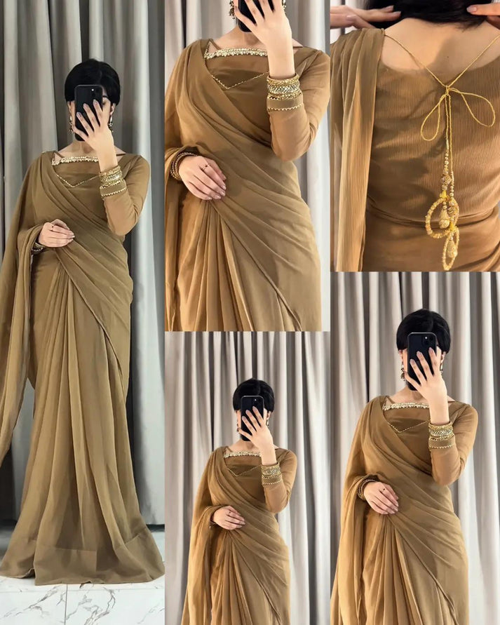 Zebaish chiffon saree