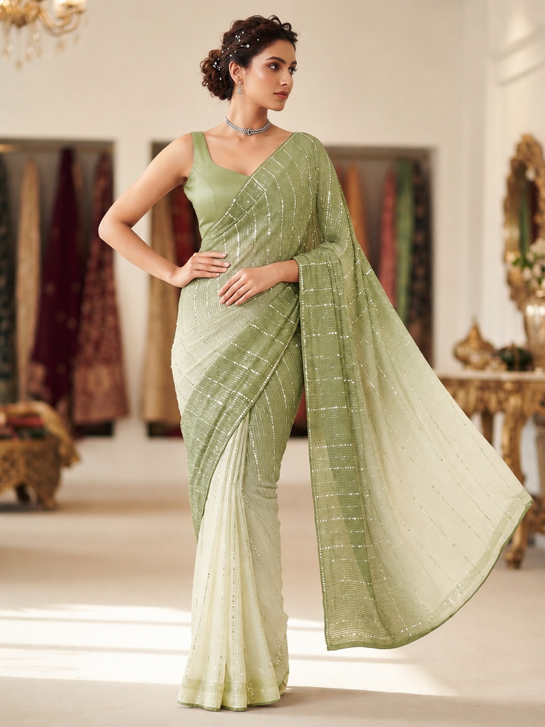 DOUBLE SHADE MOONLIGHT SAREE