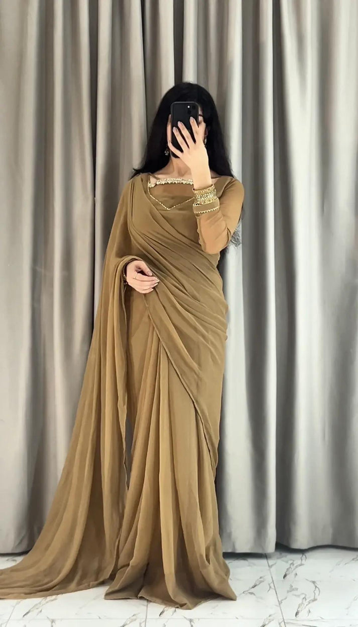 Zebaish chiffon saree