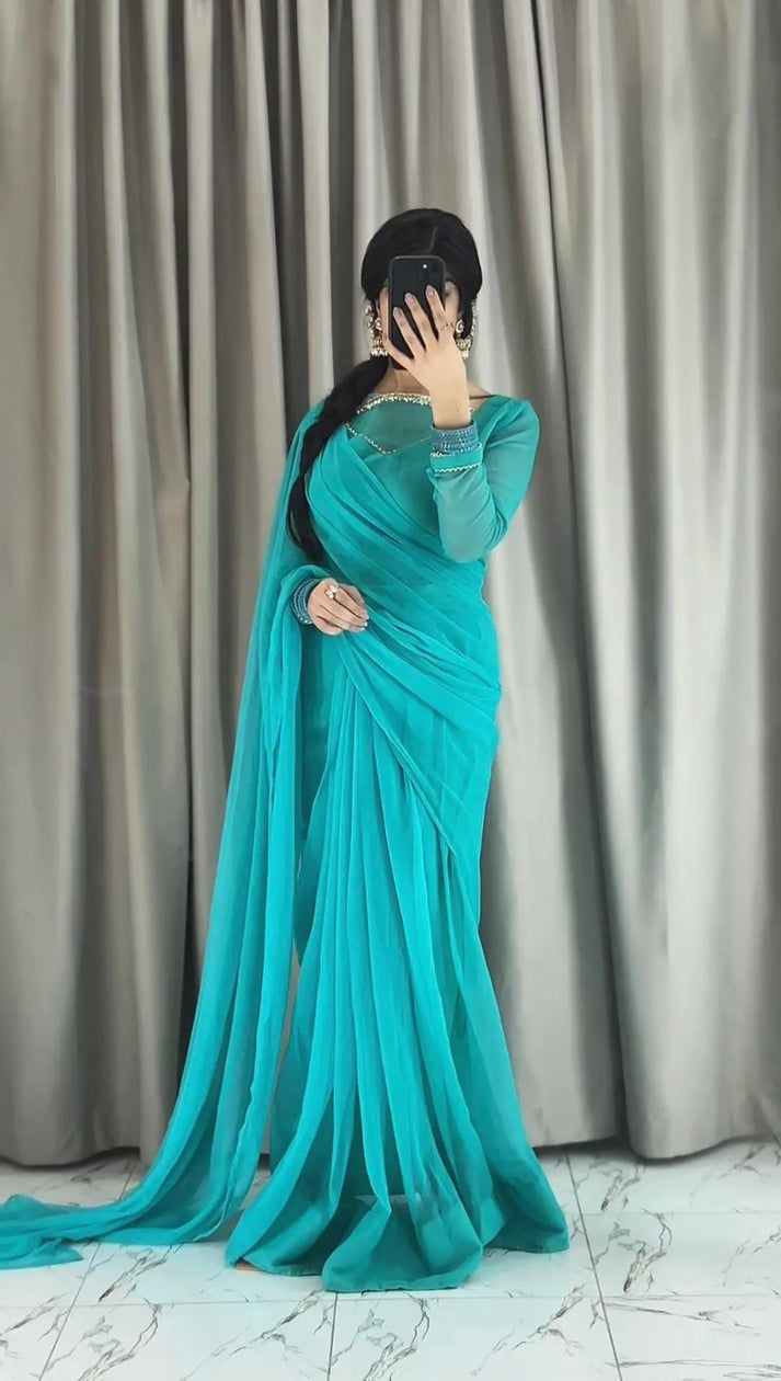 Zebaish chiffon saree