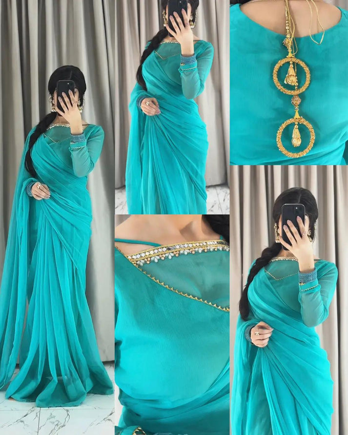 Zebaish chiffon saree