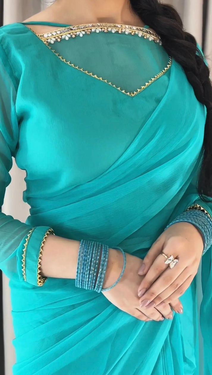 Zebaish chiffon saree